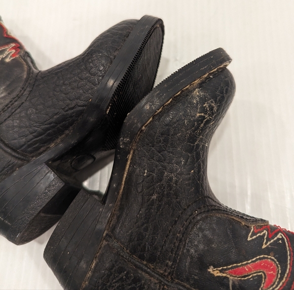 Black and red embroidered Toddler boy Cowboy boots size 5 - Picture 9 of 11
